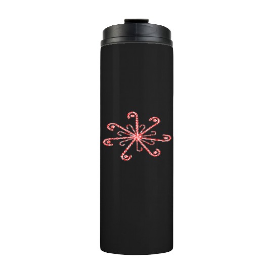 Peppermint Candy Cane Snowflake Thermal Tumblers