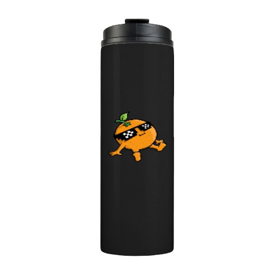 Cool Relaxing Orange Fruit Pixel Sunglasses Face Thermal Tumblers