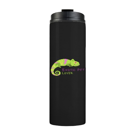 Green Chameleon Lizard Exotic Pet Lover Thermal Tumblers