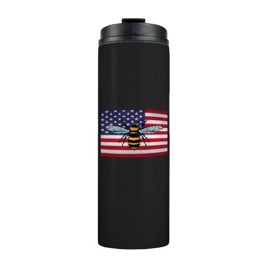 Beekeeper Beekeeping Us Flag Thermal Tumblers
