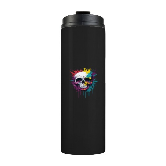 Colorful skull pain splash Thermal Tumblers