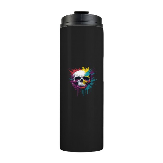 Colorful skull pain splash Thermal Tumblers
