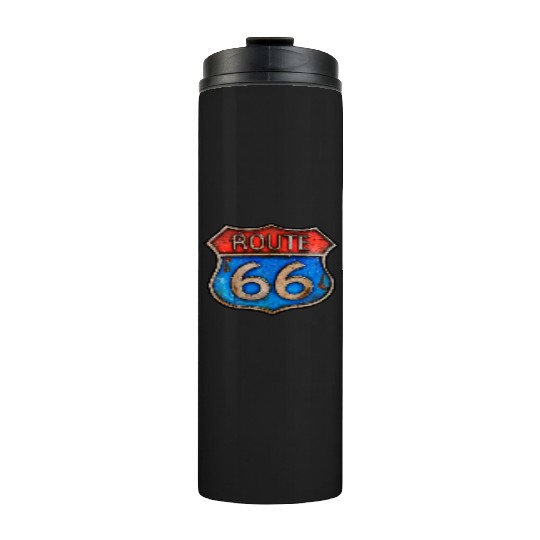 Route 66 vintage sign - Rusty metal Thermal Tumblers