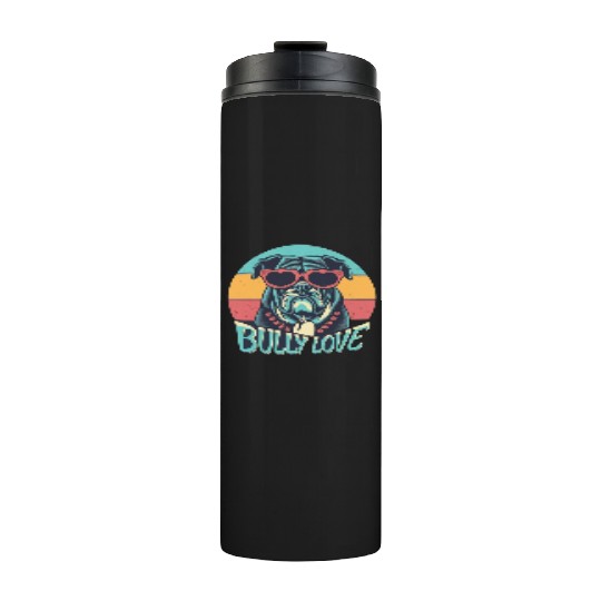 Dog Love Bully Retro Thermal Tumblers Dog owner Bully lover