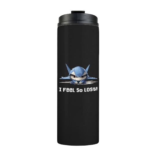 Little Lost Cute F35 Fighter Plane Illustration Thermal Tumblers