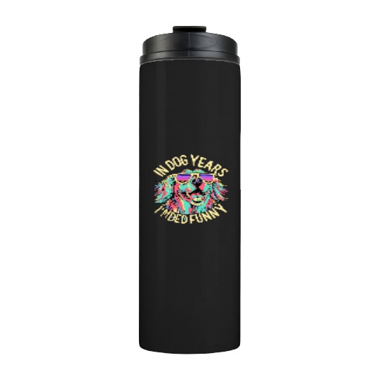 golden retriever design Thermal Tumblers for dog lover