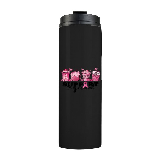 breast cancer coffee support squad Thermal Tumblers