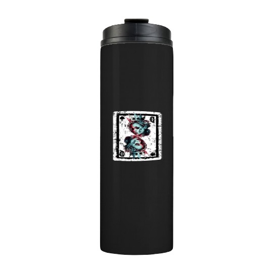 Queen of Spades Gothic Card Game Halloween Creepy Thermal Tumblers