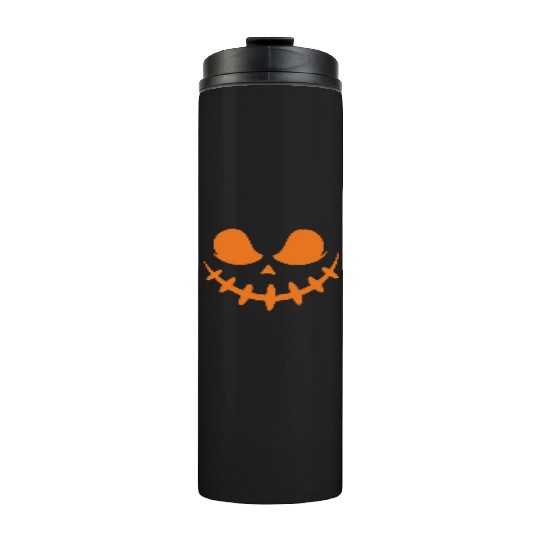 Jack O Lantern Scary Carved Pumpkin Face Halloween Thermal Tumblers