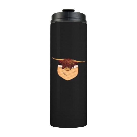 Scottish Highland Cow Pocket Design Thermal Tumblers