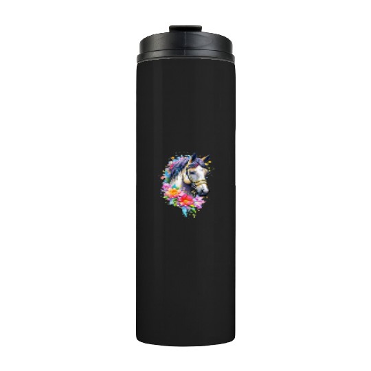 Flower Horse Spring Nature Horse Lovers For Women Thermal Tumblers