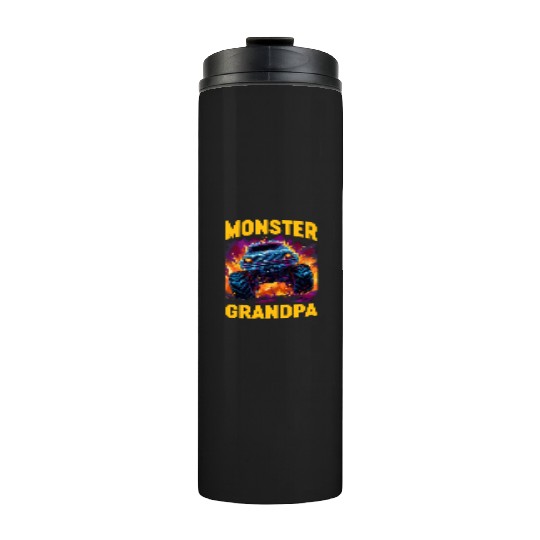 Monster Truck Grandpa Monster Grandad Retro Thermal Tumblers