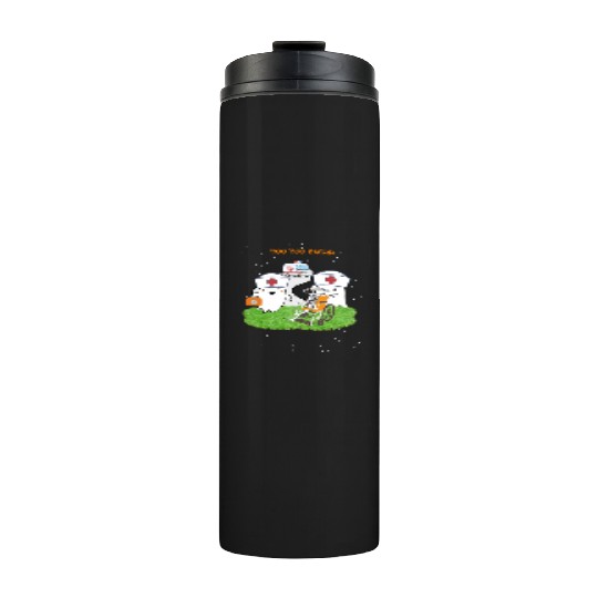 Funny Halloween Boo Boo Crew Ghost Nurse Thermal Tumblers