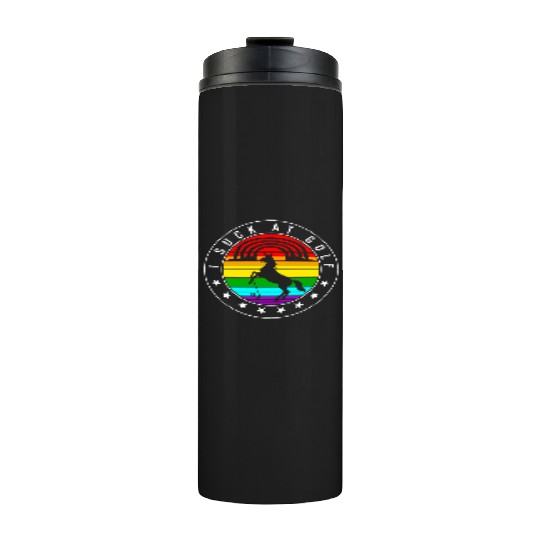 Golf Thermal Tumblers, I Suck At Golf Unicorn Rainbow Retro