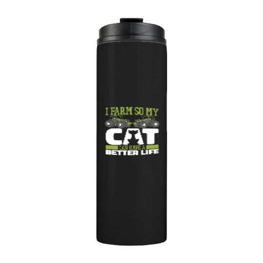 Farming Farmer Cat Thermal Tumblers