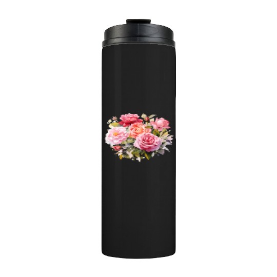 Nature's Artistic Elegance English Rose Tapestry Thermal Tumblers