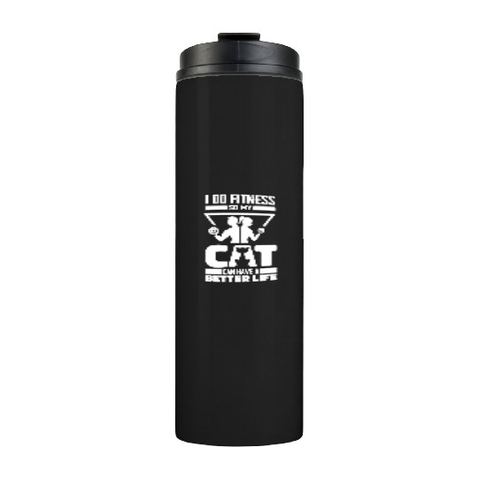 Fitness Workout Gym Cat Thermal Tumblers