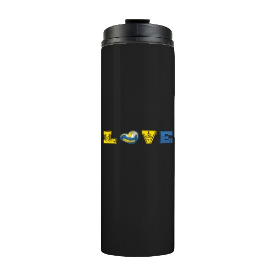Heart Volleyball I Love Volleyball Thermal Tumblers