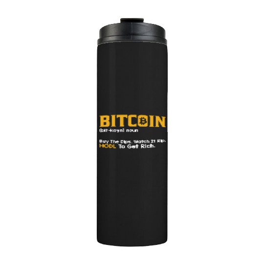 Vintage Bitcoin Definition Design Thermal Tumblers