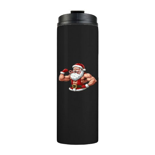 Muscular Santa Fit for the holidays Thermal Tumblers