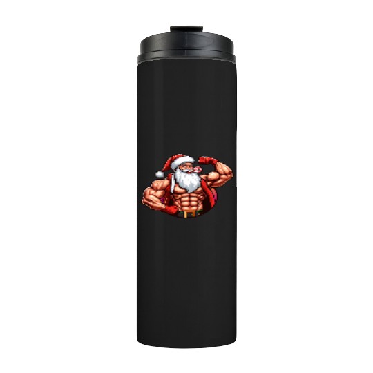 Muscular Santa Fit for the holidays Thermal Tumblers