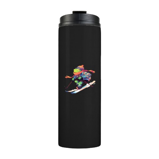 Frog Skiing Skier Ski Winter Snow Thermal Tumblers