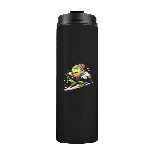 Frog Skiing Skier Ski Winter Snow Thermal Tumblers