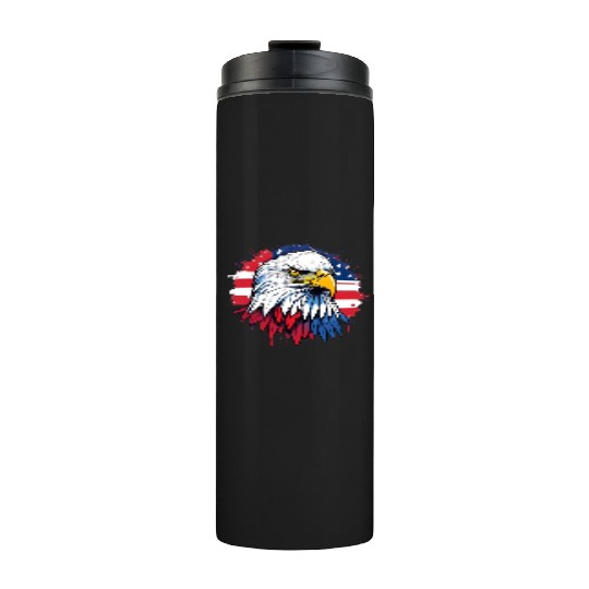 American flag and majestic eagle Thermal Tumblers