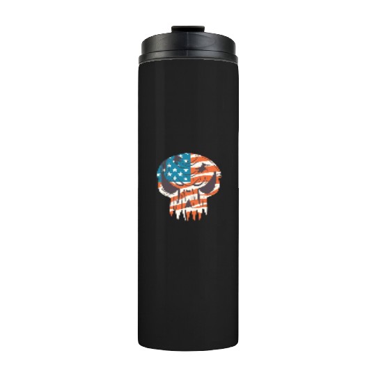 Usa flag skull - badass and distressed art Thermal Tumblers