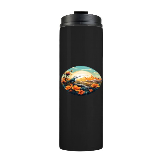 Beautiful Bird And Orange Morning Sunrise Thermal Tumblers