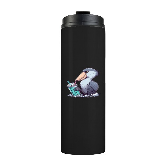 Beaked stork with bubble tea Thermal Tumblers