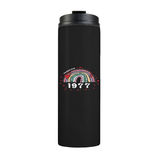 Cute Rainbow Awesome 1977 - 46th Birthday w/ Thermal Tumblers