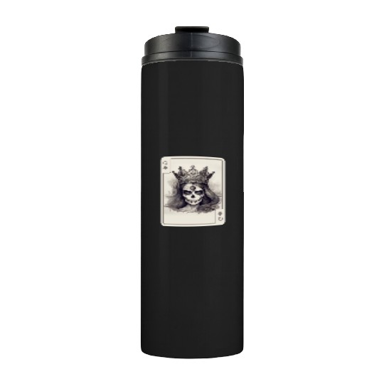 Gothic Poker Card Game Creepy Queens Skull Thermal Tumblers