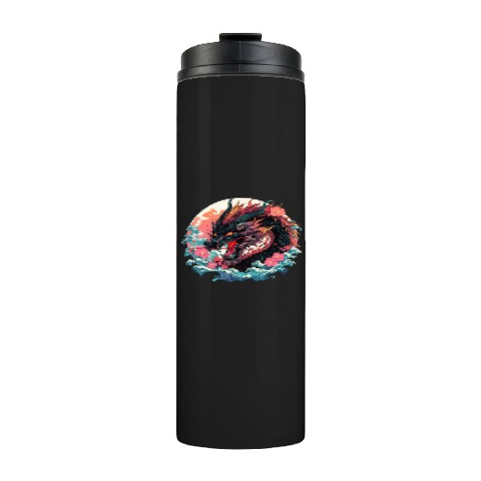 Tokyo Asia 80s Japanese Retro Dragon Dragon Thermal Tumblers