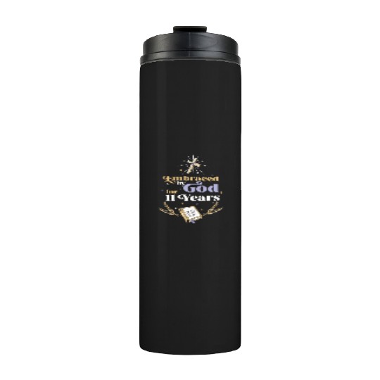 Embraced By God 11 Years 11th Birthday Religious Thermal Tumblers