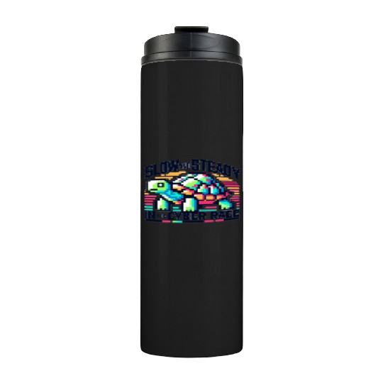 Cyber Turtle - Slow and Steady in 8-bit Color Thermal Tumblers