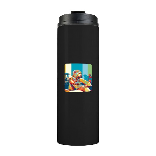 Hippie girl pose on holidays Thermal Tumblers