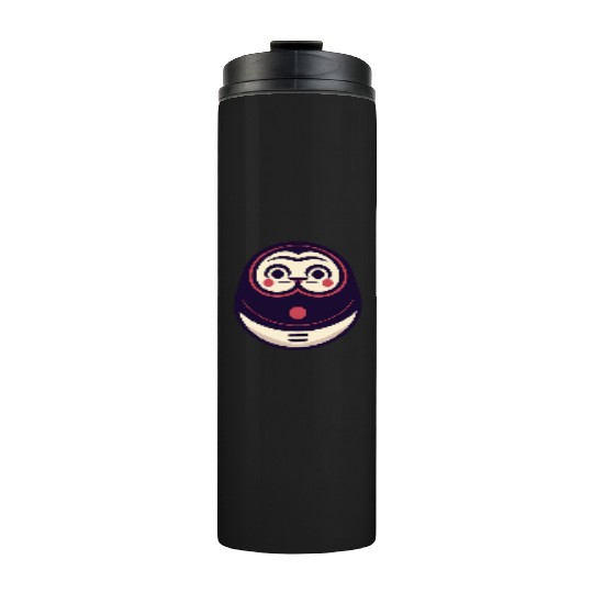 Kawaii Cat Face Daruma Doll Thermal Tumblers