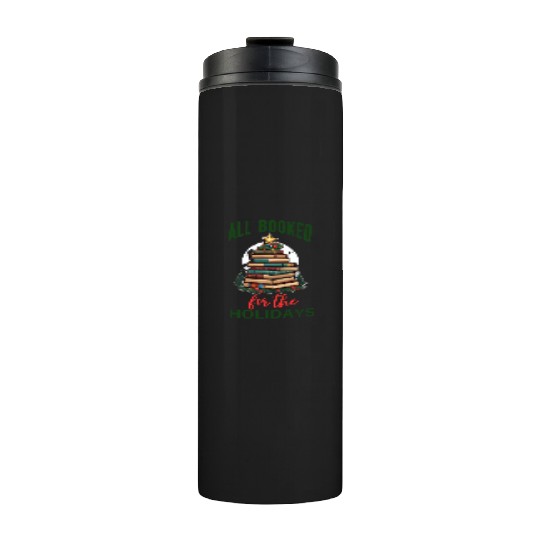 All Booked for the Holidays Christmas Tree Thermal Tumblers