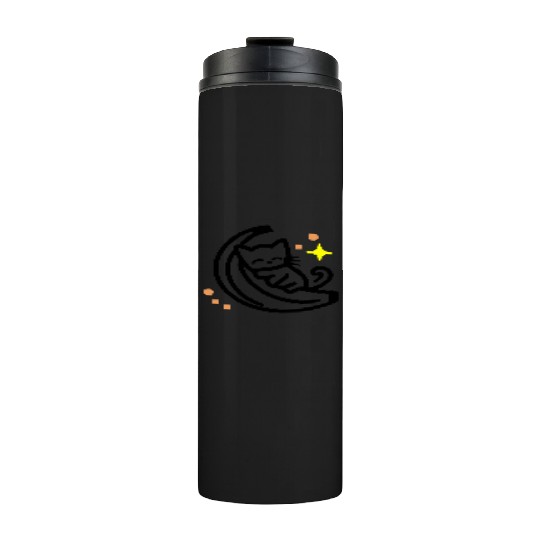 Cat Sleeping On Banana -Half Moon - 3 Color Vector Thermal Tumblers