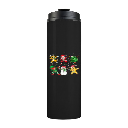 Dabbing Santa Elf Friends Christmas Boys Girls Men Thermal Tumblers