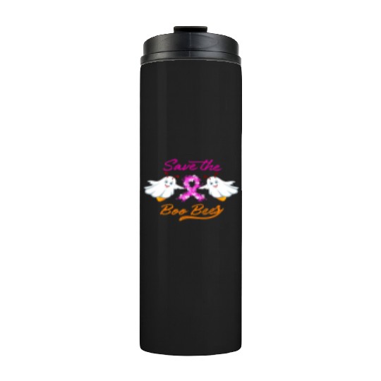 Breast Cancer Halloween Save The Boo Bees Thermal Tumblers