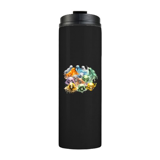 Scary Halloween Vintage Ghosts Skulls and Ghouls Thermal Tumblers