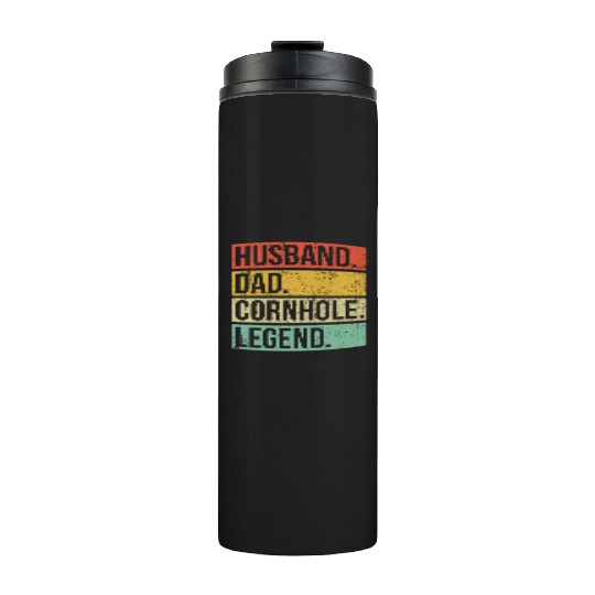 Cornhole Vintage Husband Dad Legend Thermal Tumblers