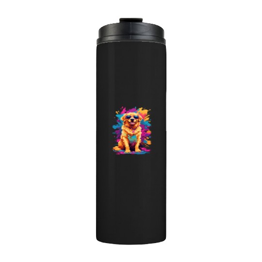 Cool Golden Retriever with Sunglasses Thermal Tumblers