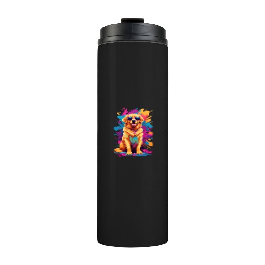 Cool Golden Retriever with Sunglasses Thermal Tumblers