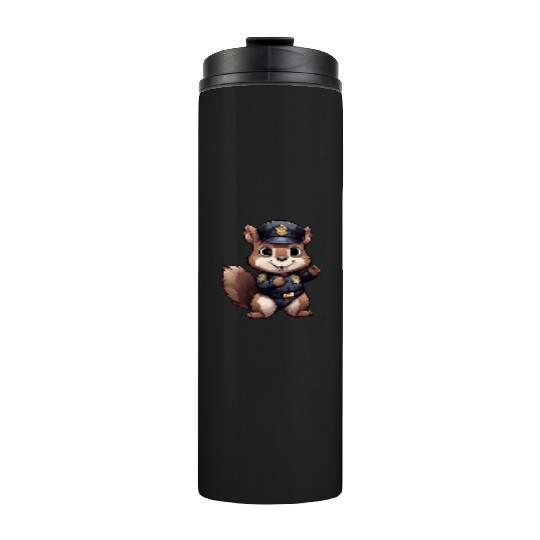 Squirrel policeman Thermal Tumblers