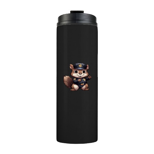 Squirrel policeman Thermal Tumblers