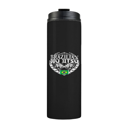 Brazilian Jiu Jitsu Brazilian flag BJJ Thermal Tumblers