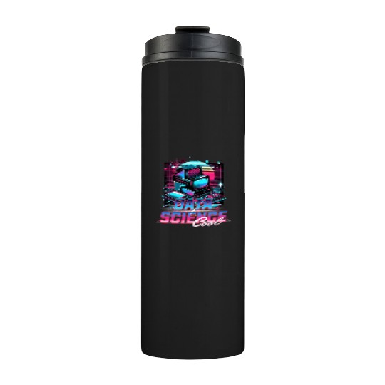Retro Neon Data Science Vibes 90s Thermal Tumblers